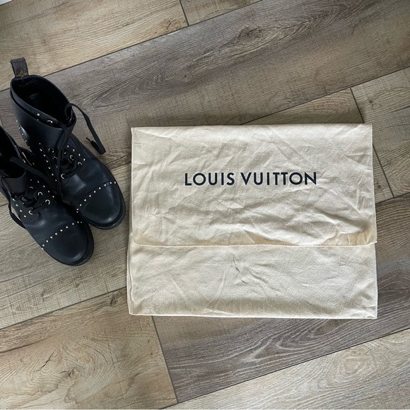 Louis Vuitton 38 1/2 M Combat Leather Boots with dust bag - Picture 11 of 12